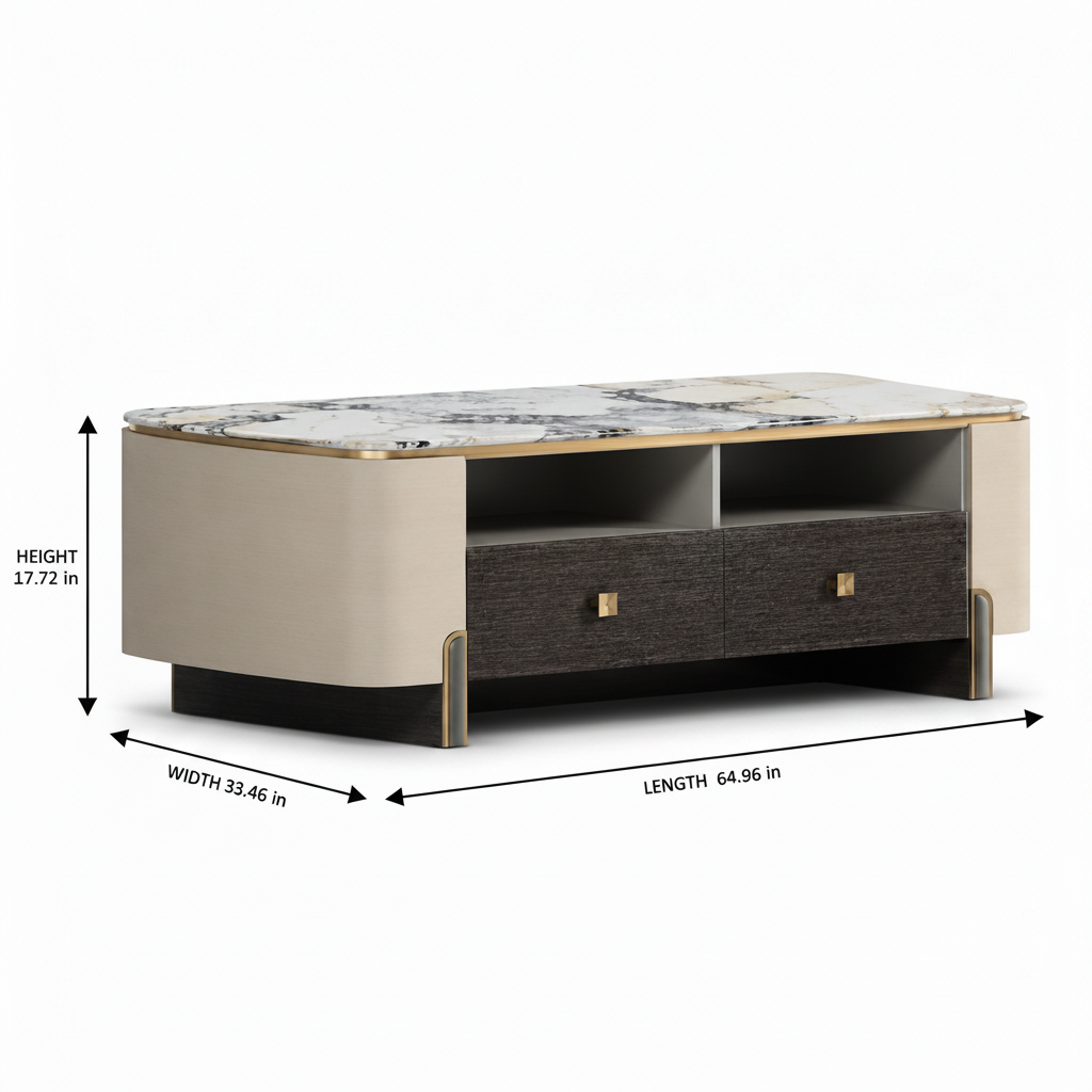 Jasvane Coffee Table dimension diagram