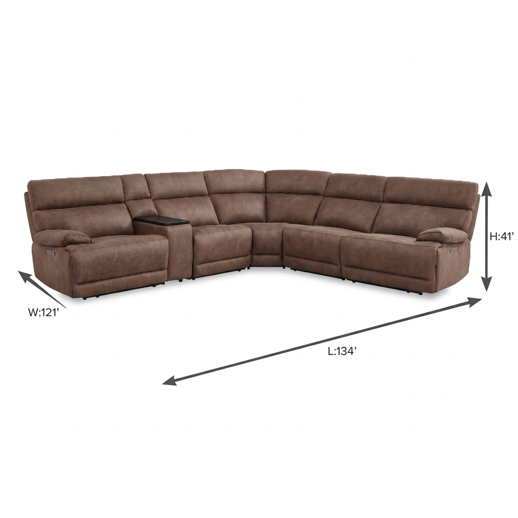 Jolivet Fabric Sectional — dimensions