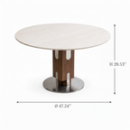 Kaelis Stone Dining Table - Dimension Diagram