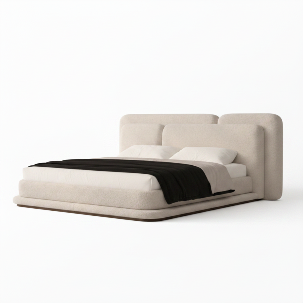 Kendric Bed right three-quarter view with headboard and footboard on a white background