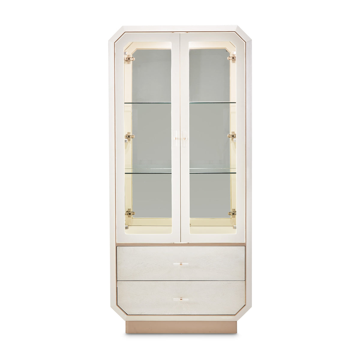 La Rachelle Display Cabinet — Front view with LED lighting