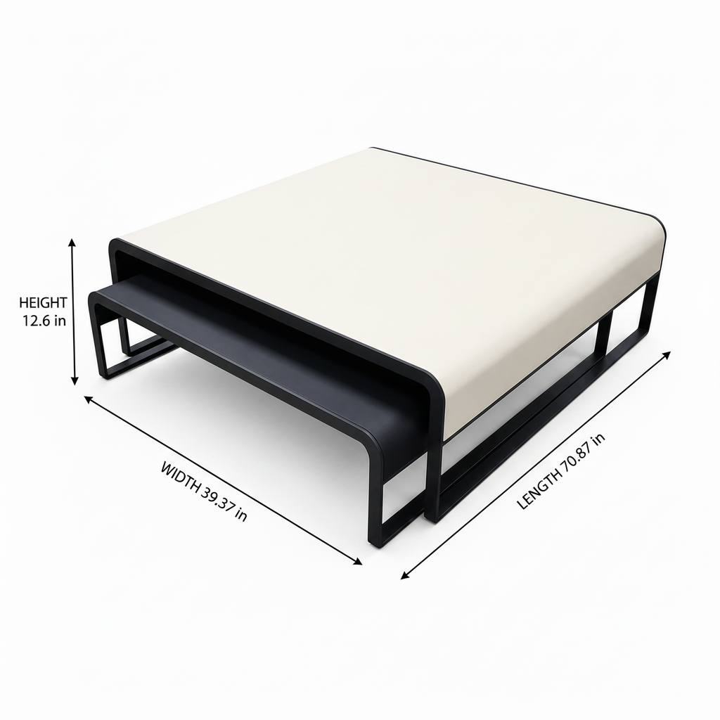 Larsen Noir Coffee Table dimension diagram