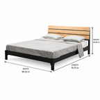 Lavarro Wood Bed dimension diagram showing length 79.72 inches, width 86.02 inches, and height 38.98 inches.
