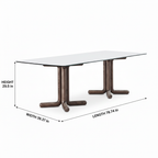 Lenora Glass Dining Table dimension diagram