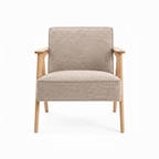 Lorquette Accent Chair front view with upholstered fabric seat and supportive backrest