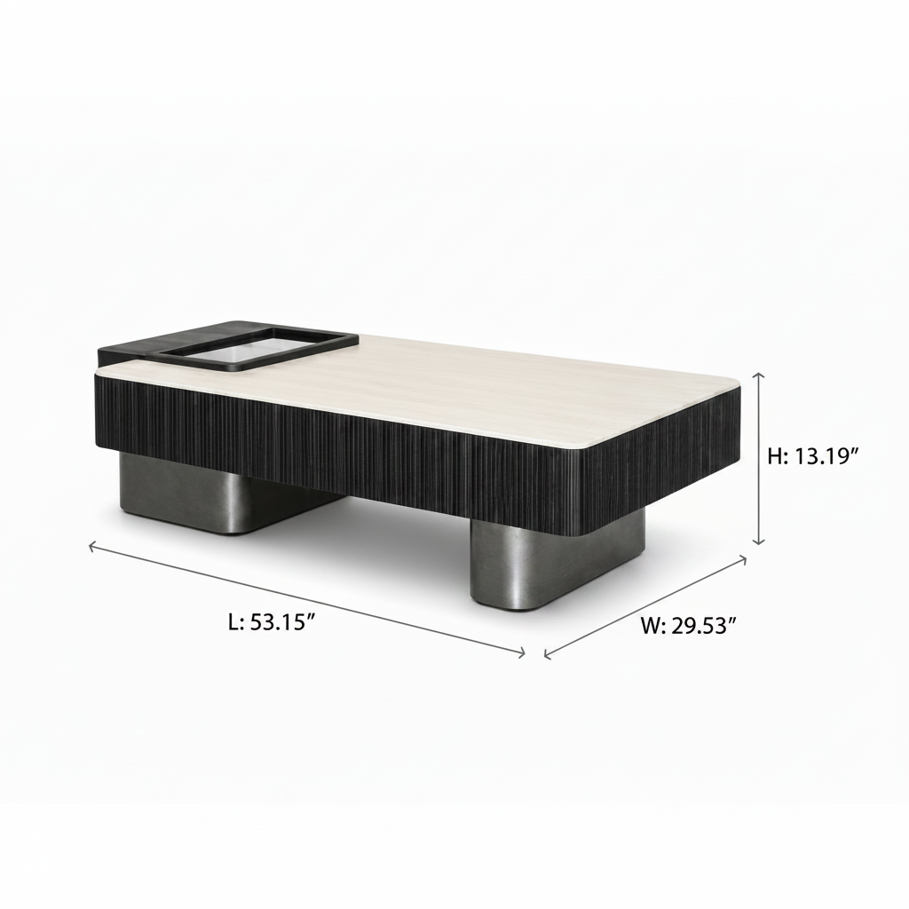 Lorvain Travertine Coffee Table 