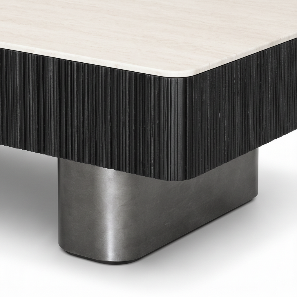 Lorvain Travertine Coffee Table detail one preview