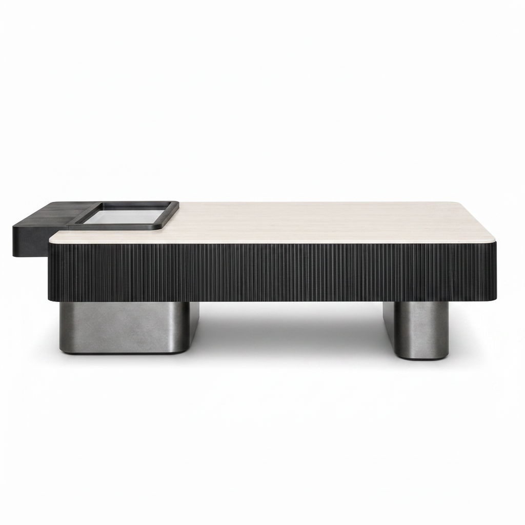 Lorvain Travertine Coffee Table front preview
