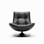 Lorviano Noir Accent Chair front view showing the upholstered seat, curved backrest, armrests, and sturdy base.