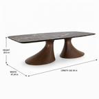 Luminara Marble Dining Table dimension diagram