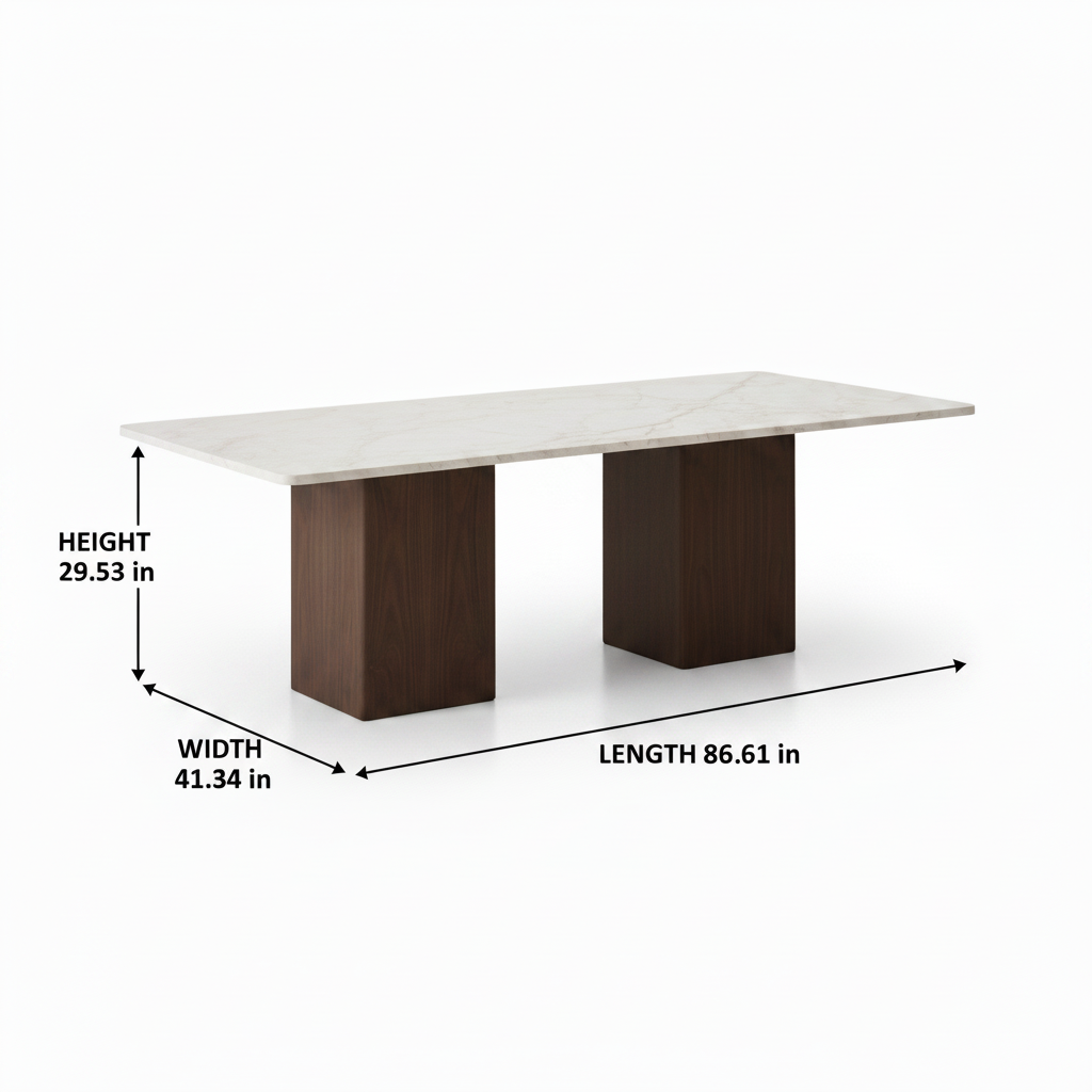 Lunavere Dining Table dimension diagram