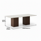 Lunavere Dining Table dimension diagram