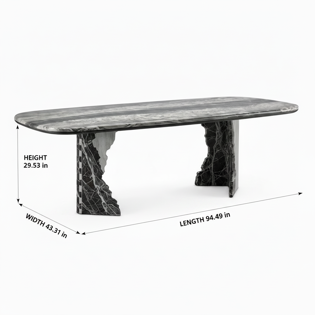 Lunessa Dining Table dimension diagram
