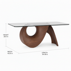 Lunessa Glass Dining Table dimension diagram