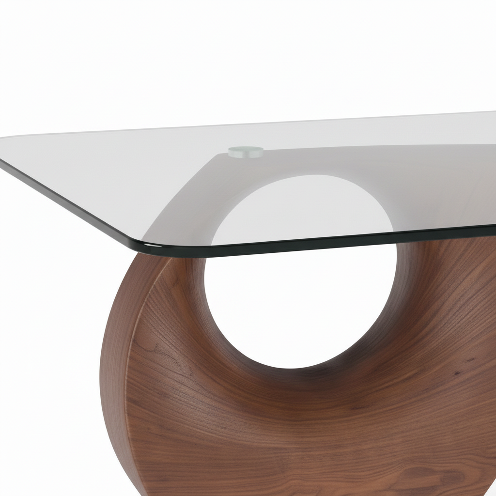 Lunessa Glass Dining Table glass edge detail