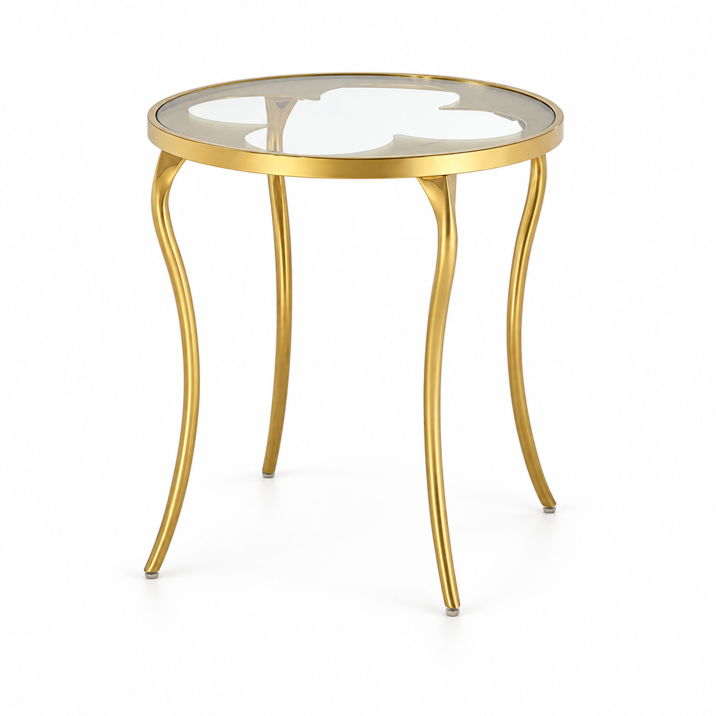 Petal Round End Table — white background studio view