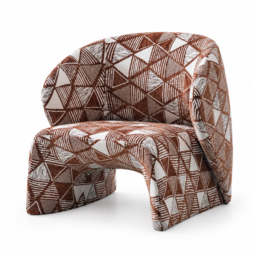 Doyle Accent Chair — Rosewood Brown — clear white-background studio view