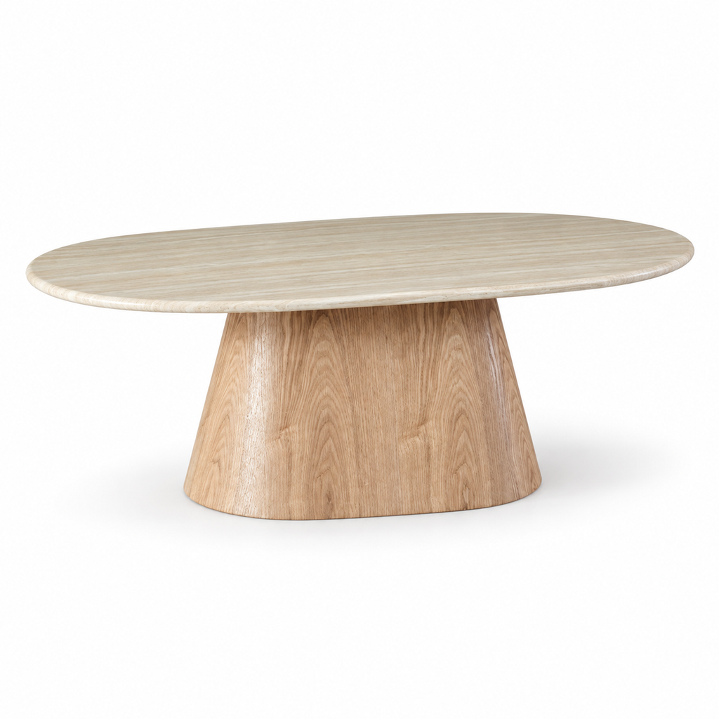Odierno Oval Coffee Table — clear white-background studio view
