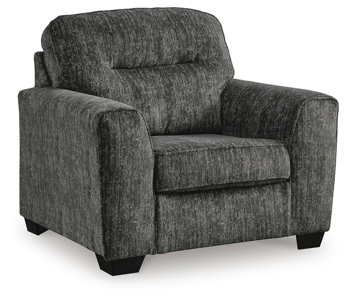 Lonoke Gunmetal Oversized Chair — white background three-quarter view