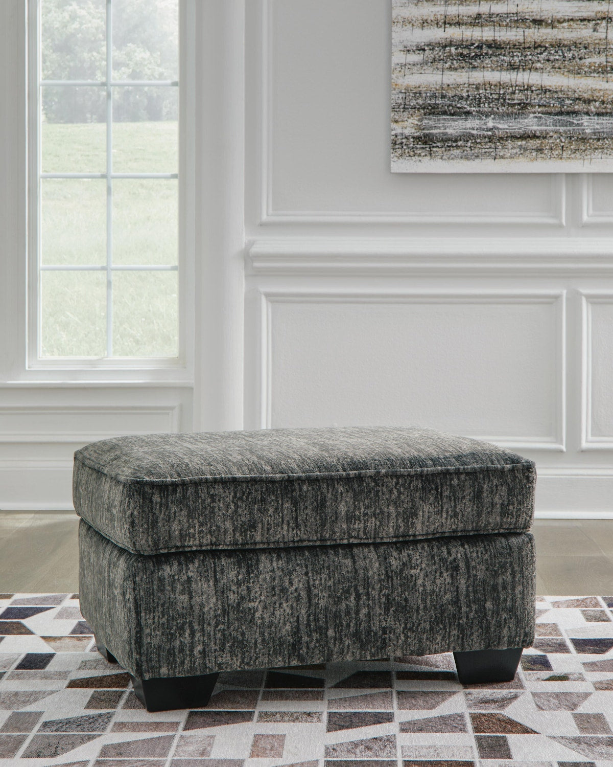 Lonoke Gunmetal Ottoman — view 4