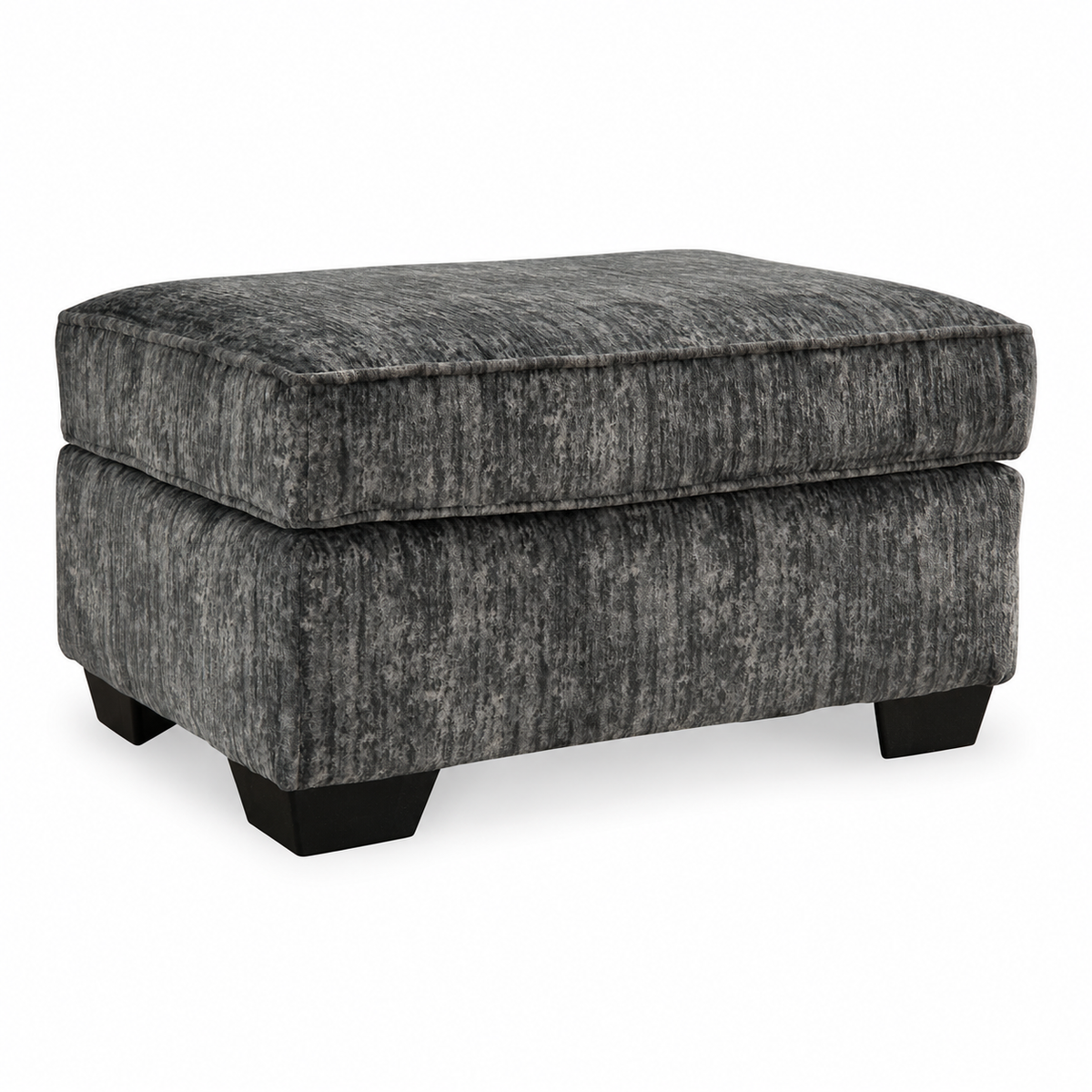 Lonoke Gunmetal Ottoman — complete white-background square view