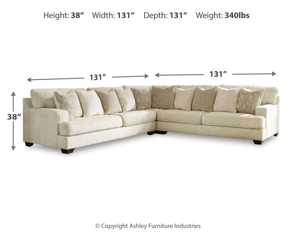 Rawcliffe Parchment 3-Piece Sectional — view 4