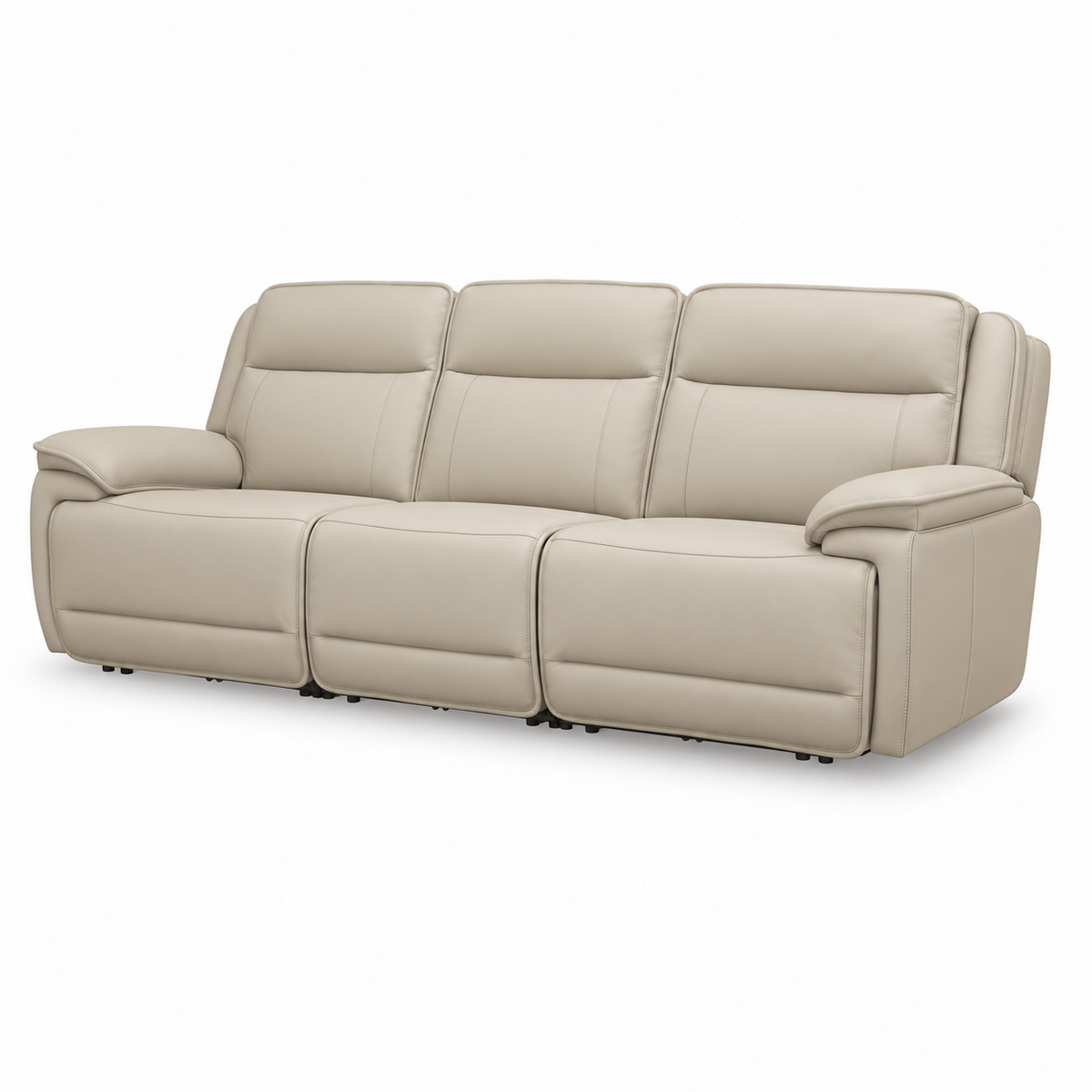Double Deal Almond Power Reclining Sofa — complete white-background studio view