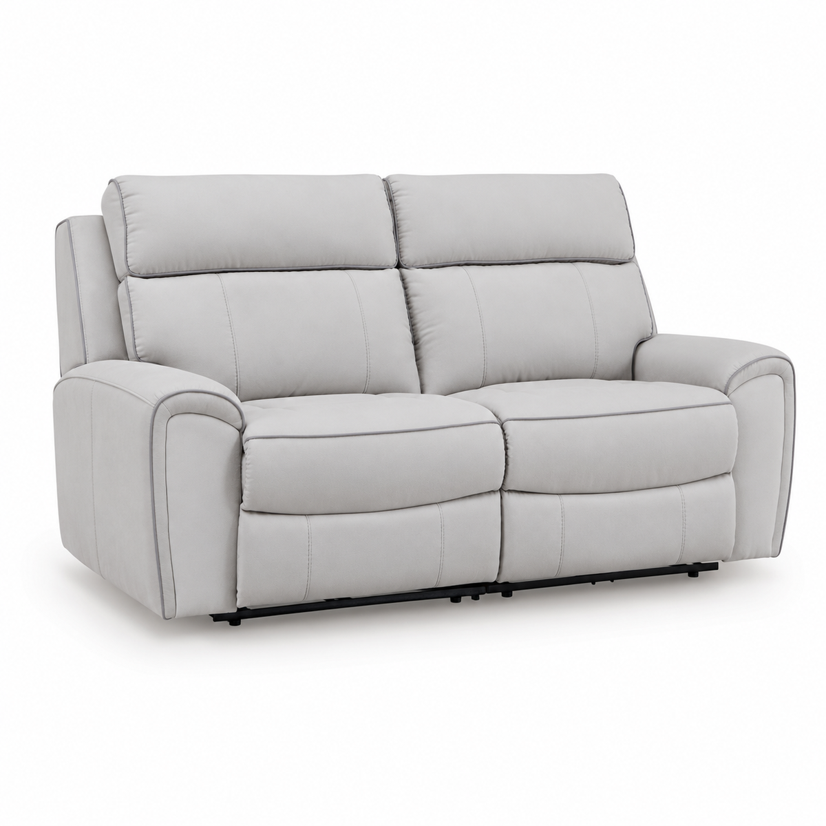 Grafton Pike Pearl/Ash Power Reclining Loveseat — complete white-background studio view
