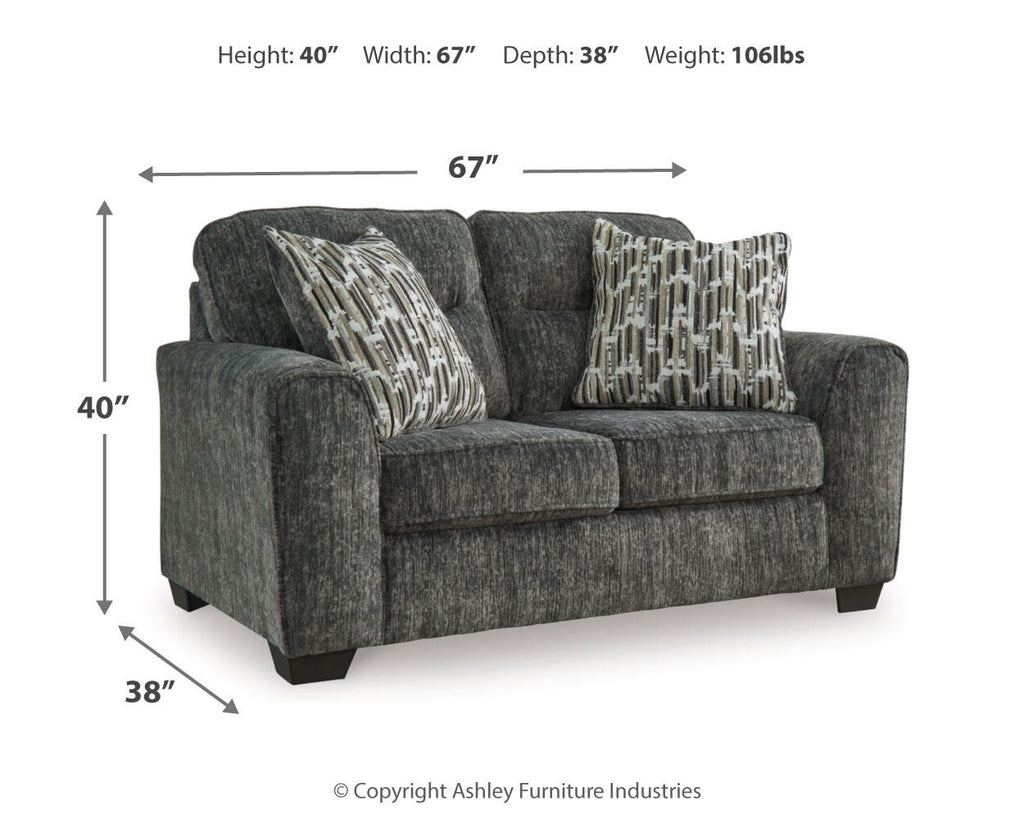 Lonoke Gunmetal Loveseat — view 6