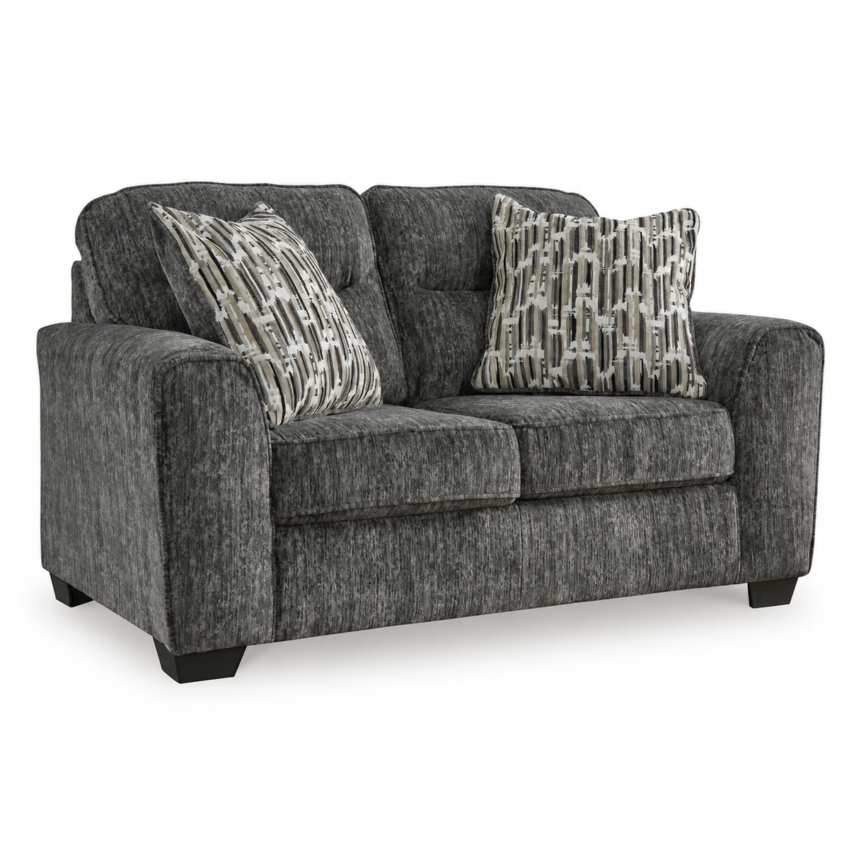 Lonoke Gunmetal Loveseat — complete white-background square view