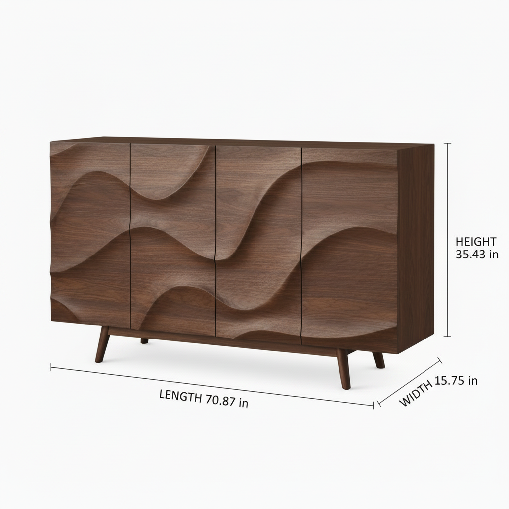 Magnolia Sideboard dimension diagram with length width and height measurements