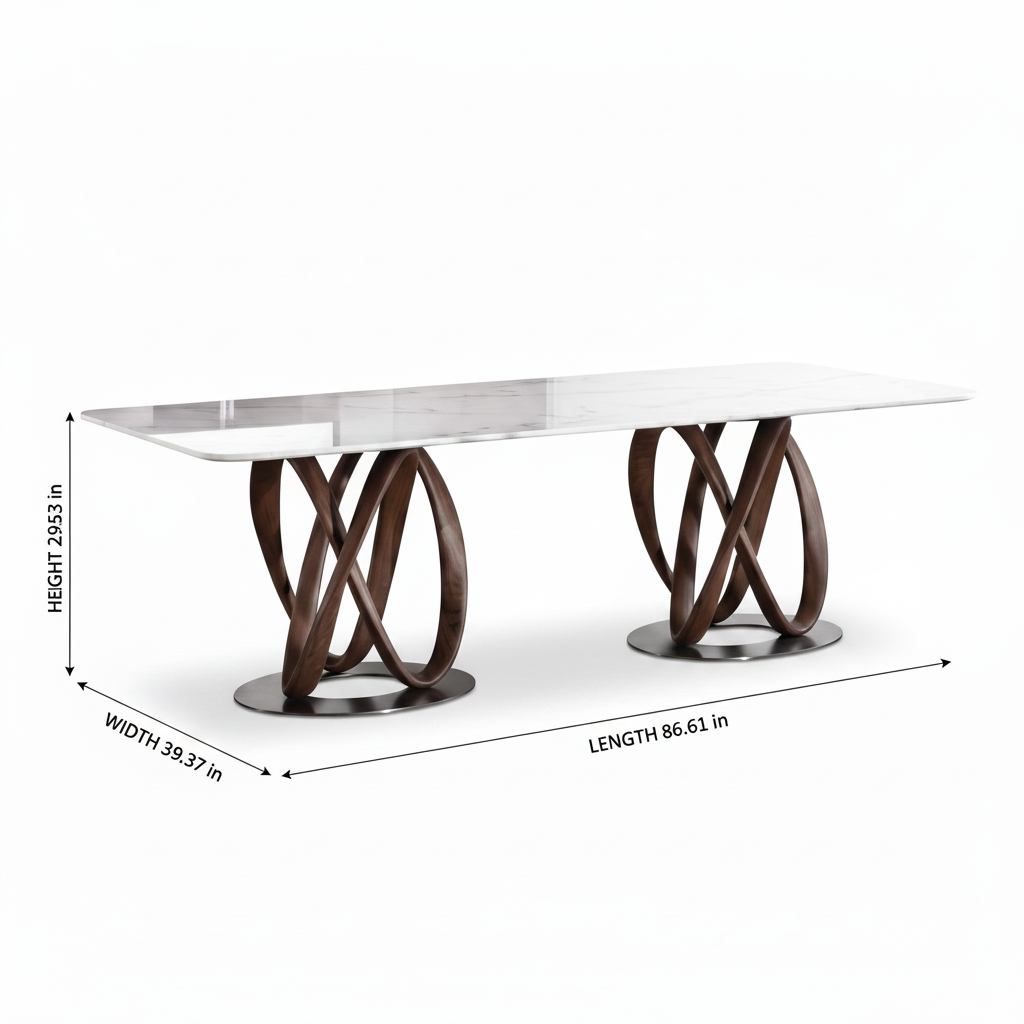 Marcelline Dining Table dimension diagram