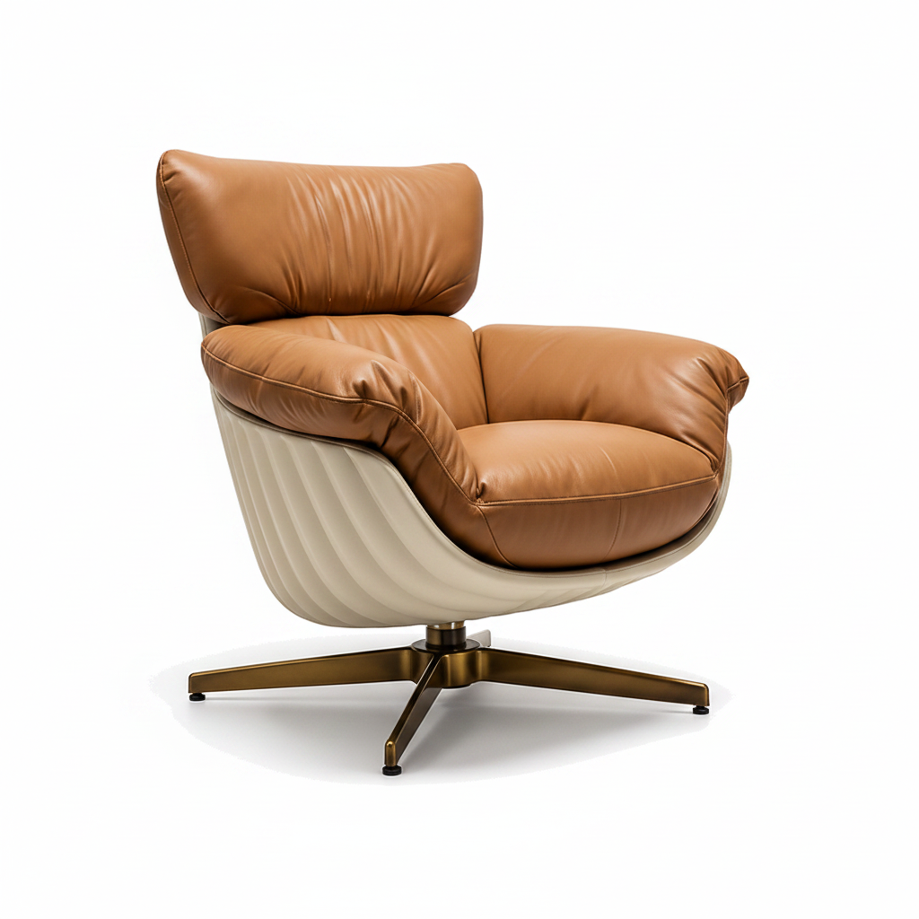 Marcellis Accent Chair side view with the back facing left and the seating opening facing right.