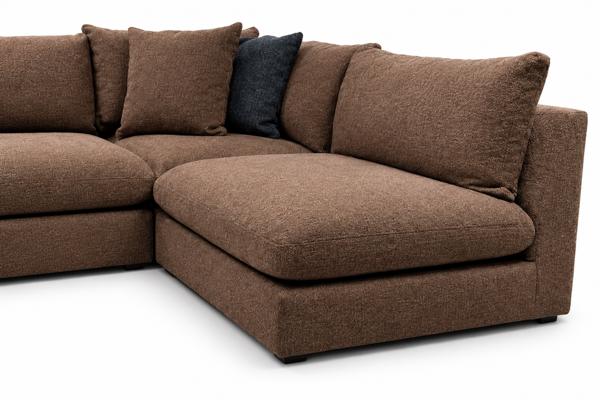 Mariston Sepia Sectional — arm and cushion detail
