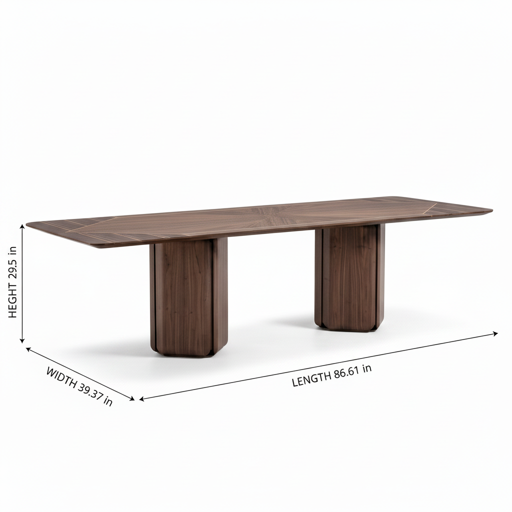 Marlowe Wood Dining Table dimension diagram