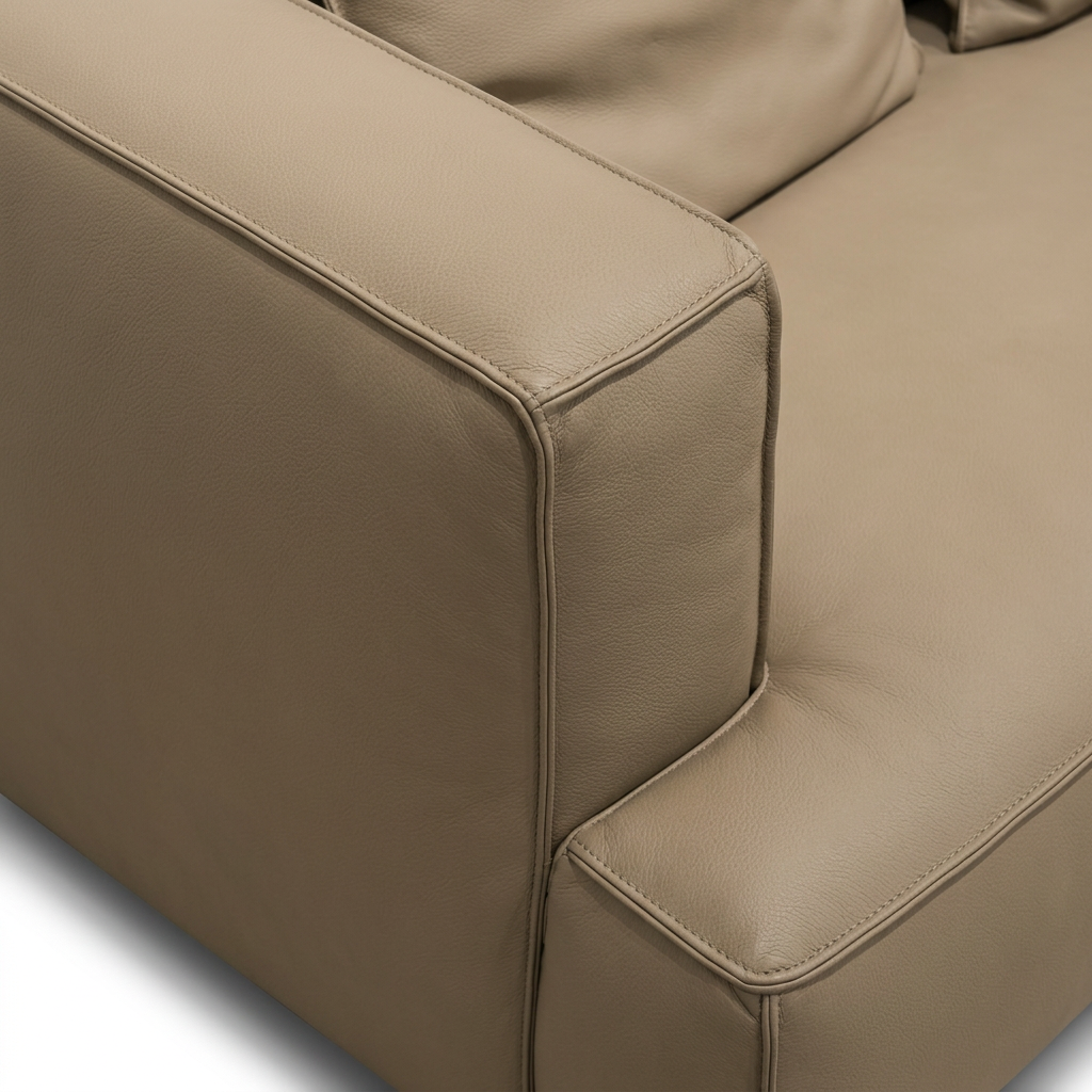 Marvane Leather Sofa — leather stitching detail