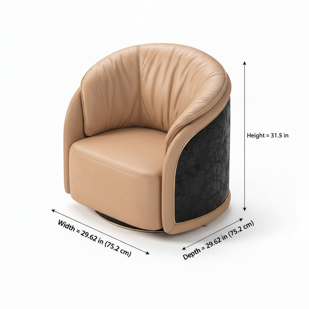 Merenza Accent Chair - Dimension Diagram