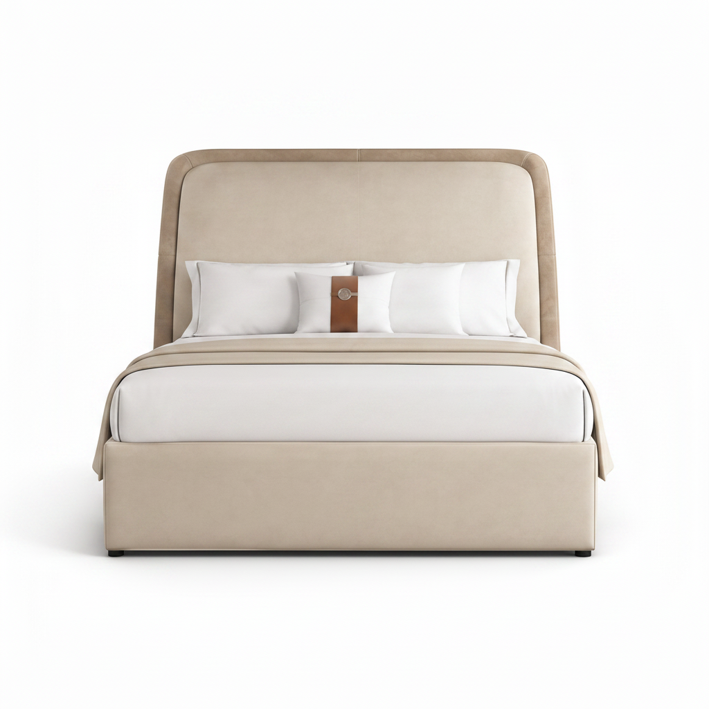 Merenza Bed straight-on front view on a white background