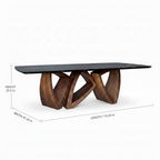 Meridian Marble Dining Table dimension diagram