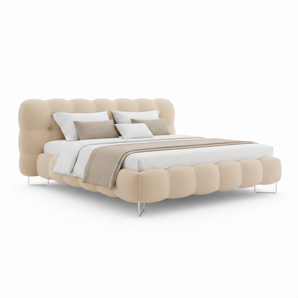 Merovain Bed right-side view of the bed frame on a white background