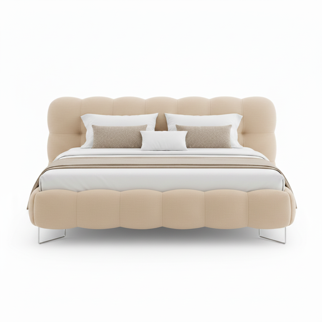 Merovain Bed straight-on front view on a white background
