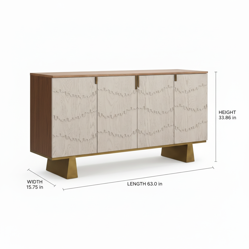 Missouri River Sideboard dimension diagram with length width and height measurements