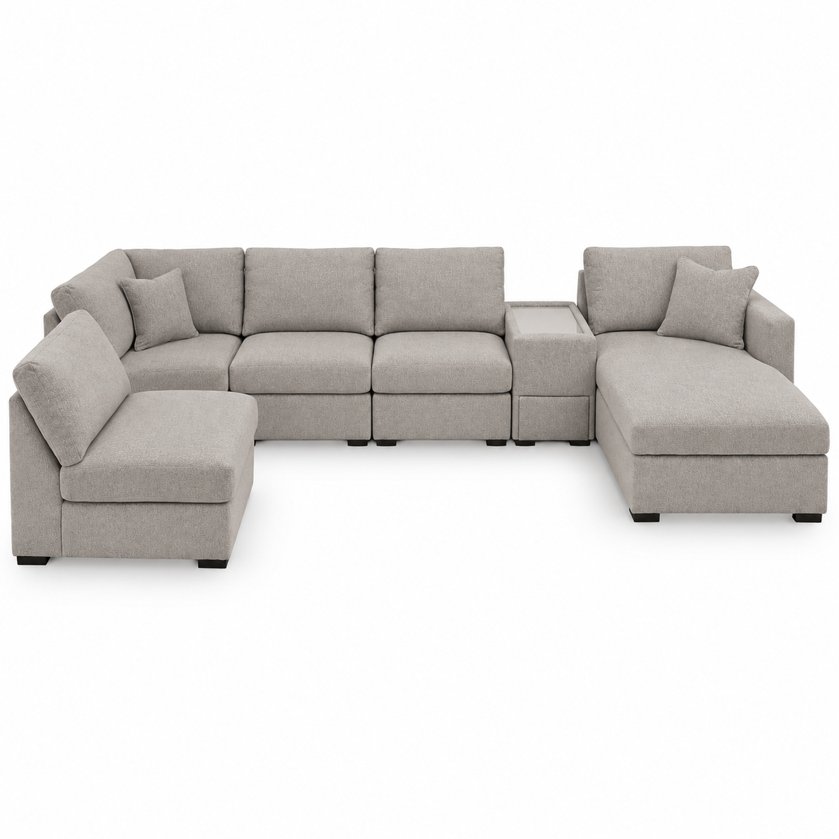 ModMax Luxe Flint six-piece configuration illustration composed from manufacturer component references