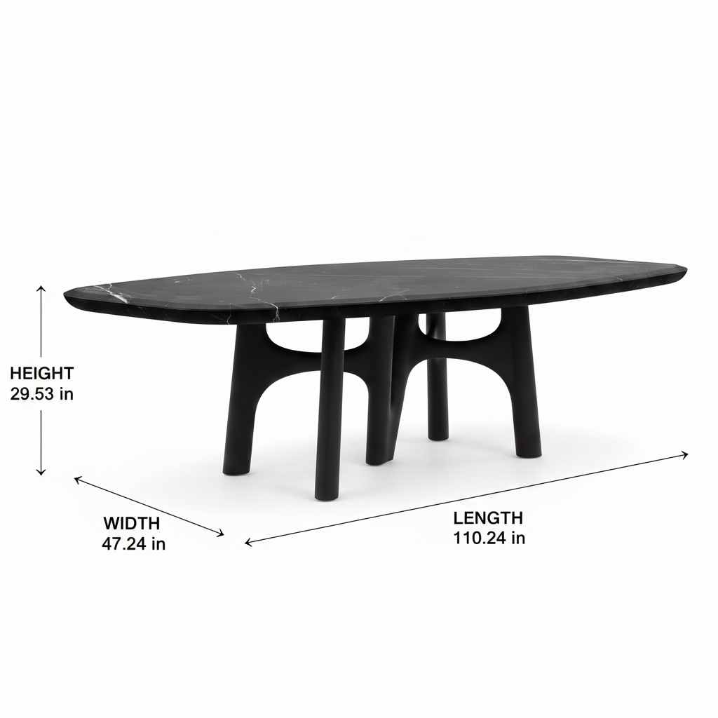 Monceau Marble Dining Table dimension diagram