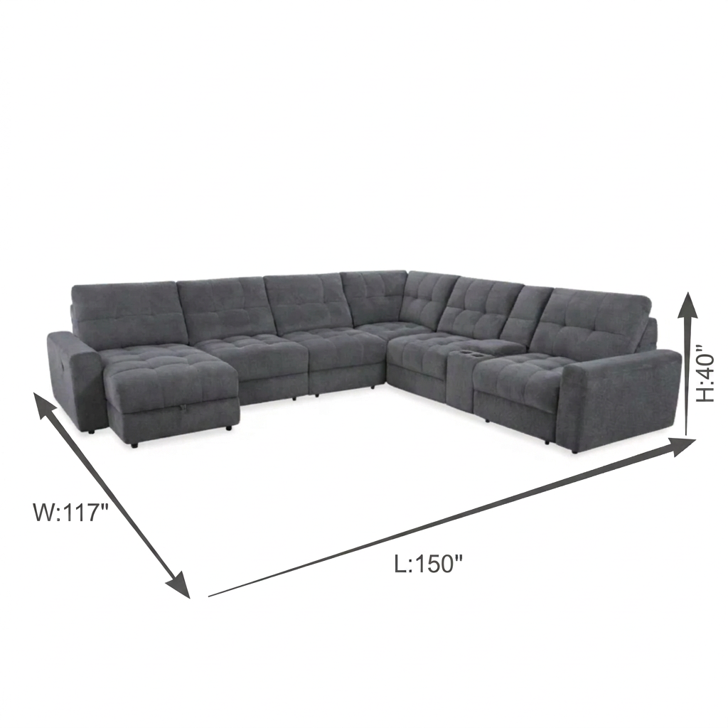 Montalier Fabric Sectional — dimensions