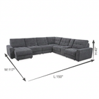 Montalier Fabric Sectional — dimensions