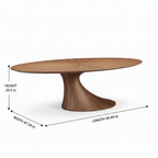 Montclair Walnut Dining Table dimension diagram