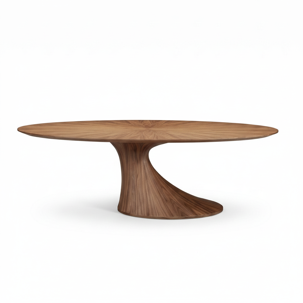 Montclair Walnut Dining Table strict front view