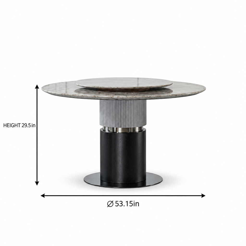Montrose Marble Round Dining Table corrected diameter diagram