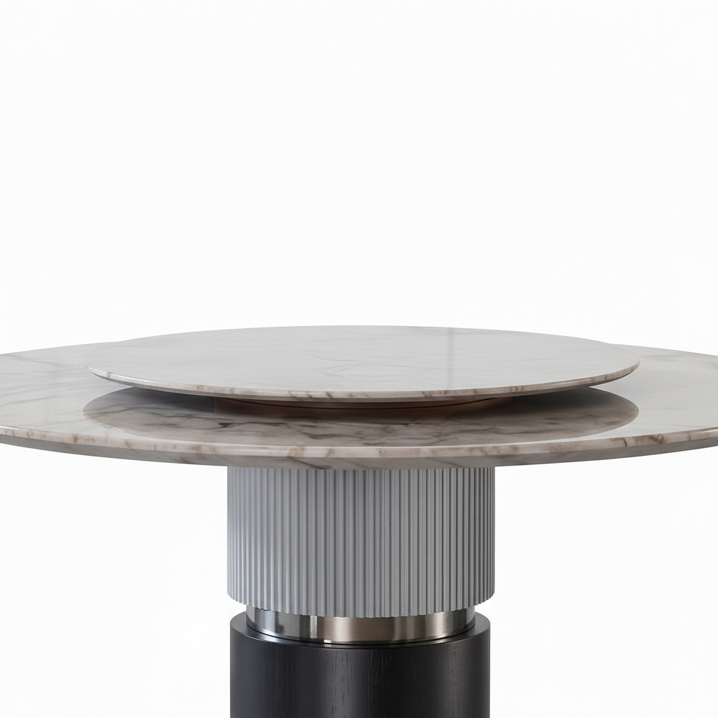 Montrose Marble Round Dining Table corrected marble center layer detail